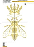 Queen Bee Digital Embroidery Design - 5 sizes