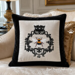 Royal Bee in a Frame machine embroidery design - 3 sizes