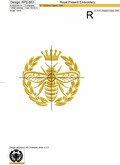 Queen Bee with Laurel Machine embroidery design
