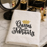 Queens are born in February Inscription Machine Embroidery Design