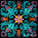 Quilt Block Peacock Color - 7 sizes