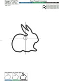 Rabbit Applique Digital Embroidery Design - 4 sizes
