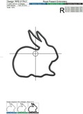 Rabbit Applique Digital Embroidery Design - 4 sizes