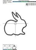 Rabbit Applique Digital Embroidery Design - 4 sizes