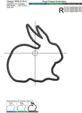 Rabbit Applique Digital Embroidery Design - 4 sizes
