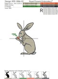 Rabbit with carrot Machine Embroidery Design - 3 sizes