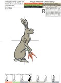 Rabbit with carrots Machine Embroidery Design - 3 sizes