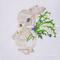 Rabbit with lily of the valley Machine Embroidery Design - 2 sizes