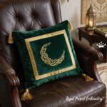 Ramadan Kareem Crescent Machine Embroidery Design – 6 Sizes