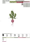 Realistic Radish Machine Embroidery Designs Set - 3 sizes