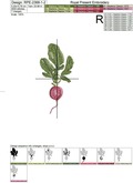 Realistic Radish Machine Embroidery Designs Set - 3 sizes