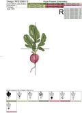Realistic Radish Machine Embroidery Designs Set - 3 sizes