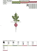 Realistic Radish Machine Embroidery Designs Set - 3 sizes