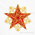 Red Christmas Star Machine Embroidery Design - 2 sizes