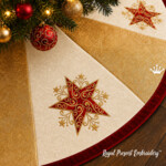 Red Christmas Star Machine Embroidery Design - 2 sizes
