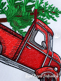 Red Christmas Truck Machine Embroidery Design - 6 sizes