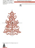 Red Christmas tree Machine Embroidery Design - 5 sizes