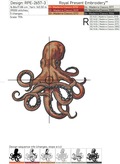 Red Octopus Machine Embroidery Design - 6 sizes