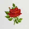 Red Rose Machine Embroidery Design - 3 sizes