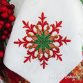Red Snowflake Machine Embroidery Design - 3 sizes