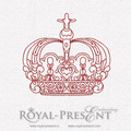 Red work King Crown Machine Embroidery Design