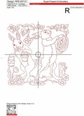 Easter bunnies in the style of RedWork - sizes