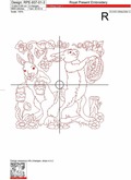 Easter bunnies in the style of RedWork - sizes