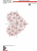Redwork Heart of roses - 6 sizes