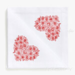 Redwork Heart of roses - 6 sizes