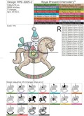 Rocking Horse with Gift and Snowman Machine Embroidery Design - 6 sizes