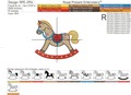 Rocking horse Machine embroidery design - 3 sizes