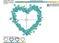 Romantic frame-heart with forget-me-not flowers Embroidery Design - 4 sizes