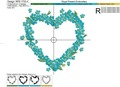 Romantic frame-heart with forget-me-not flowers Embroidery Design - 4 sizes