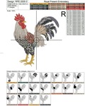 Rooster Machine Embroidery Design - 5 sizes