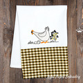 Rooster and Chicken with Eggs Machine Embroidery Designs - 2 sizes