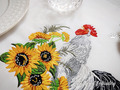 Rooster in a thicket of sunflowers Machine Embroidery Design - 5 sizes