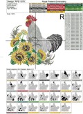 Rooster in a thicket of sunflowers Machine Embroidery Design - 5 sizes