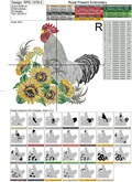 Rooster in a thicket of sunflowers Machine Embroidery Design - 5 sizes