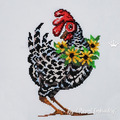 Rooster with sunflowers cross-stitch Machine embroidery design - 2 sizes