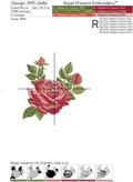 Rose Corner Machine Embroidery Design - 3 sizes