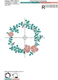 Mini Roses Frame Embroidery Design - 4 sizes