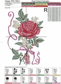 Rose and Jasmine Machine Embroidery Design - 2 sizes
