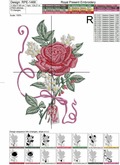 Rose and Jasmine Machine Embroidery Design - 2 sizes