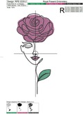 Rose girl Machine Embroidery Design - 6 sizes