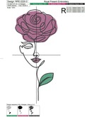Rose girl Machine Embroidery Design - 6 sizes