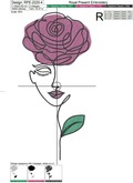 Rose girl Machine Embroidery Design - 6 sizes