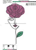 Rose girl Machine Embroidery Design - 6 sizes