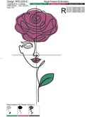 Rose girl Machine Embroidery Design - 6 sizes