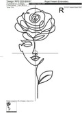Rose girl Machine Embroidery Design - 6 sizes