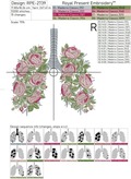 Roses Human Lungs Machine Embroidery Design - 5 sizes